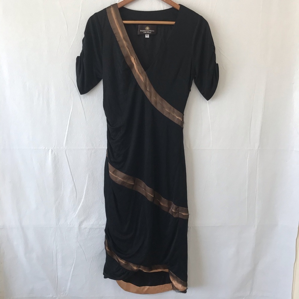 Domenico Vacca Black Bodycon Short Sleeve Dress